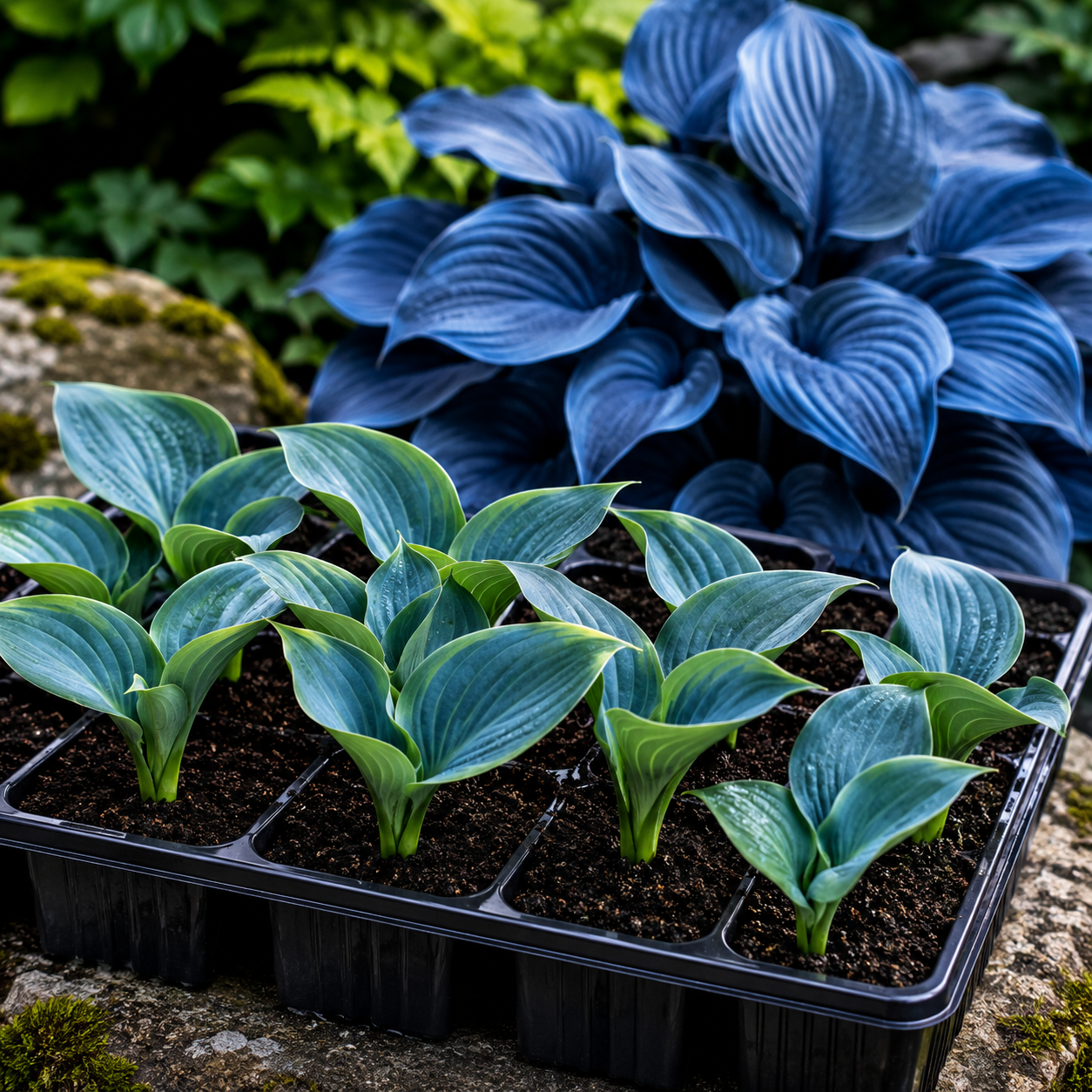 Dark Blue Flame Hosta Seeds for Dramatic Foliage - Starter / Early Growth