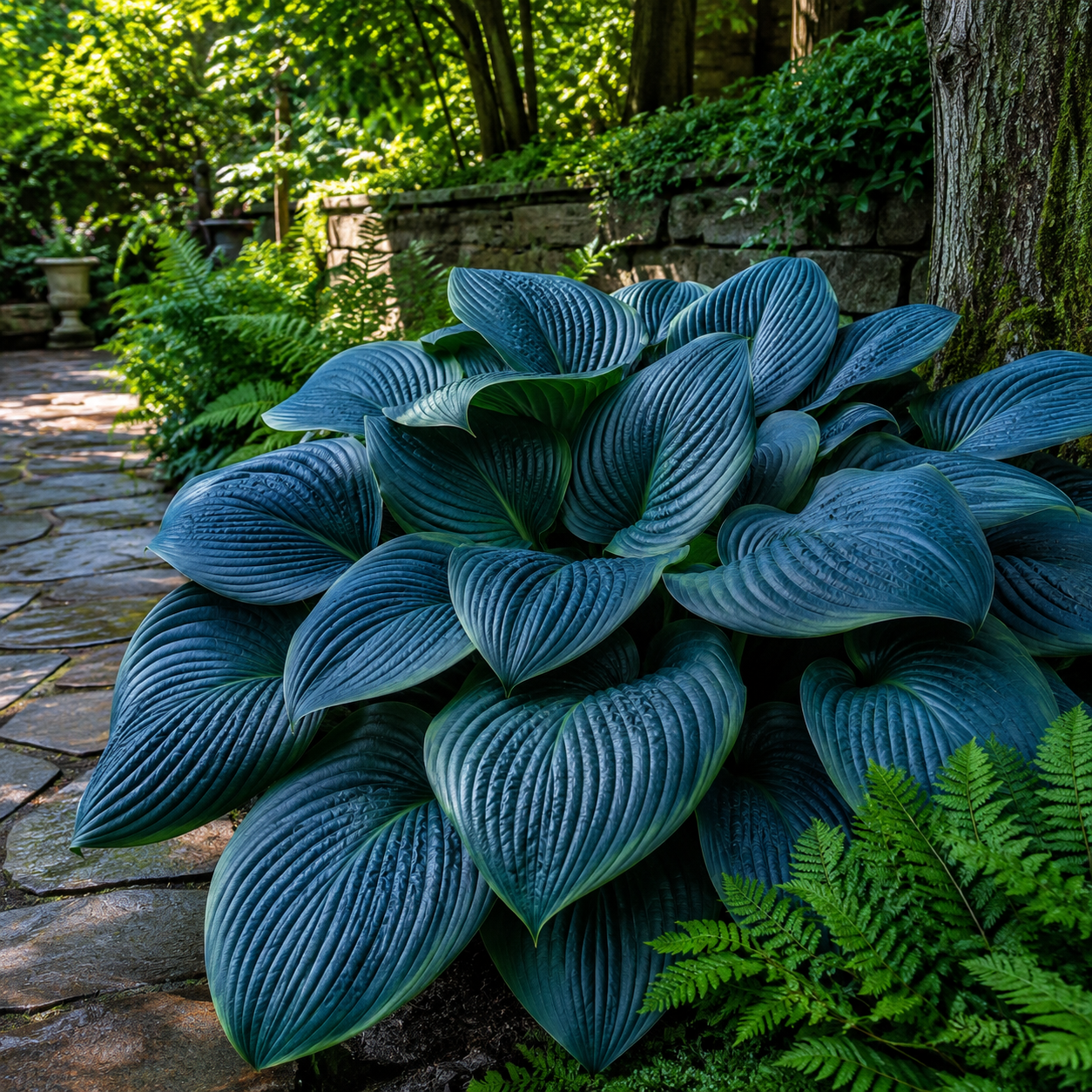 Dark Blue Flame Hosta Seeds for Dramatic Foliage - Lifestyle Scene