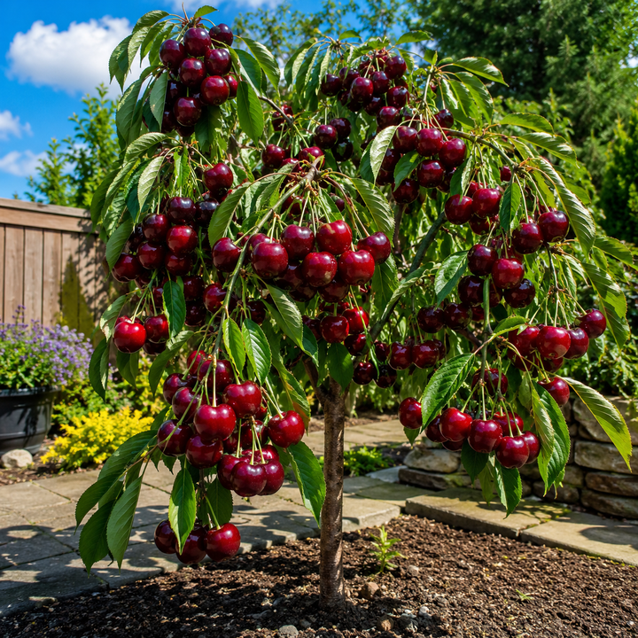 Giant Sweet Cherry Sapling for Home Orchards - Loaded Cherry Tree Hero
