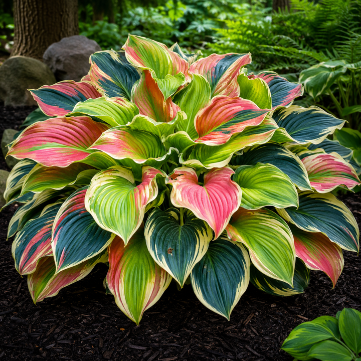 Rainbow Flame Hosta Seeds for Colorful Shade - Rainbow Flame Clump Hero