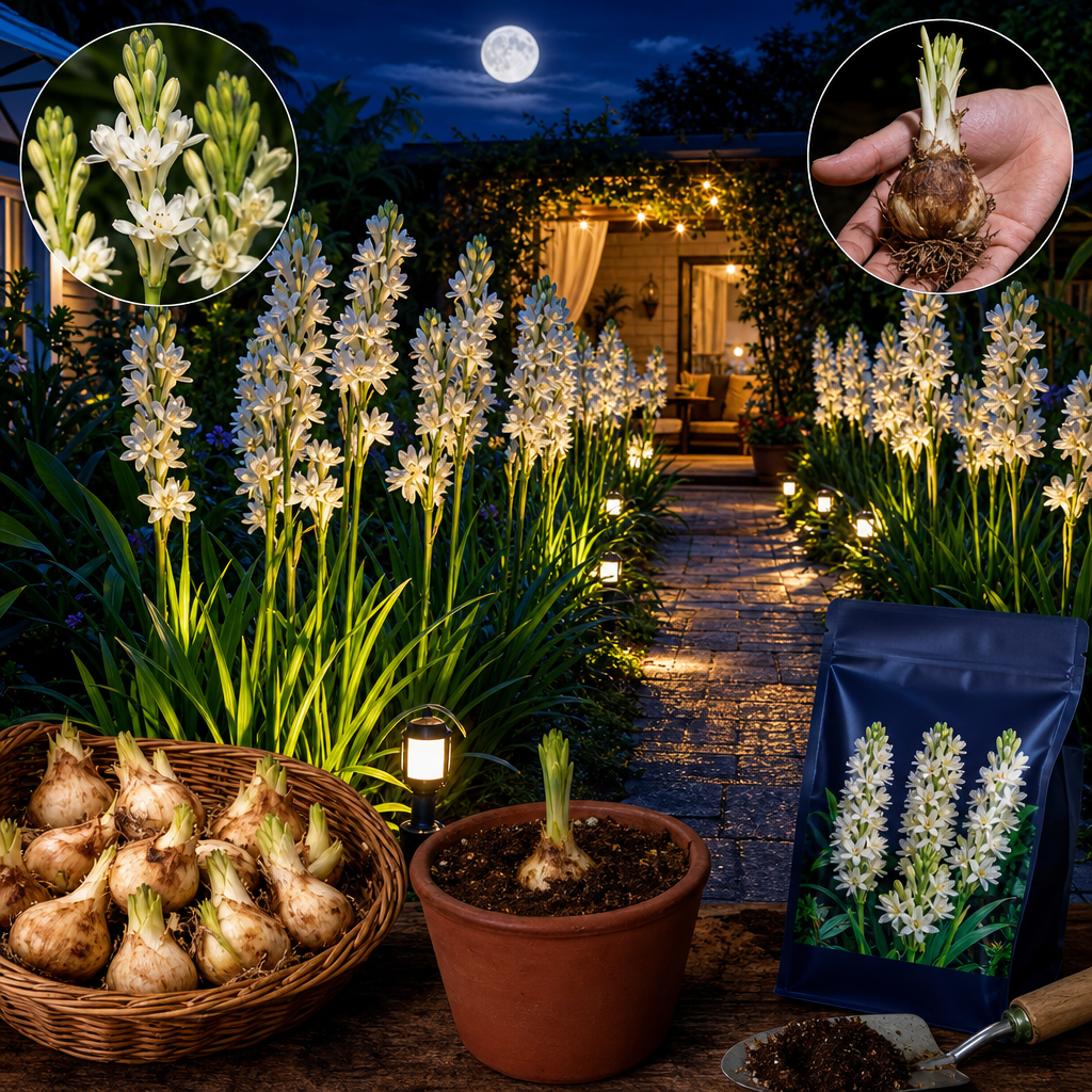 Double Fragrance Tuberose Bulbs for Moon Gardens - Night Bloom Hero Banner