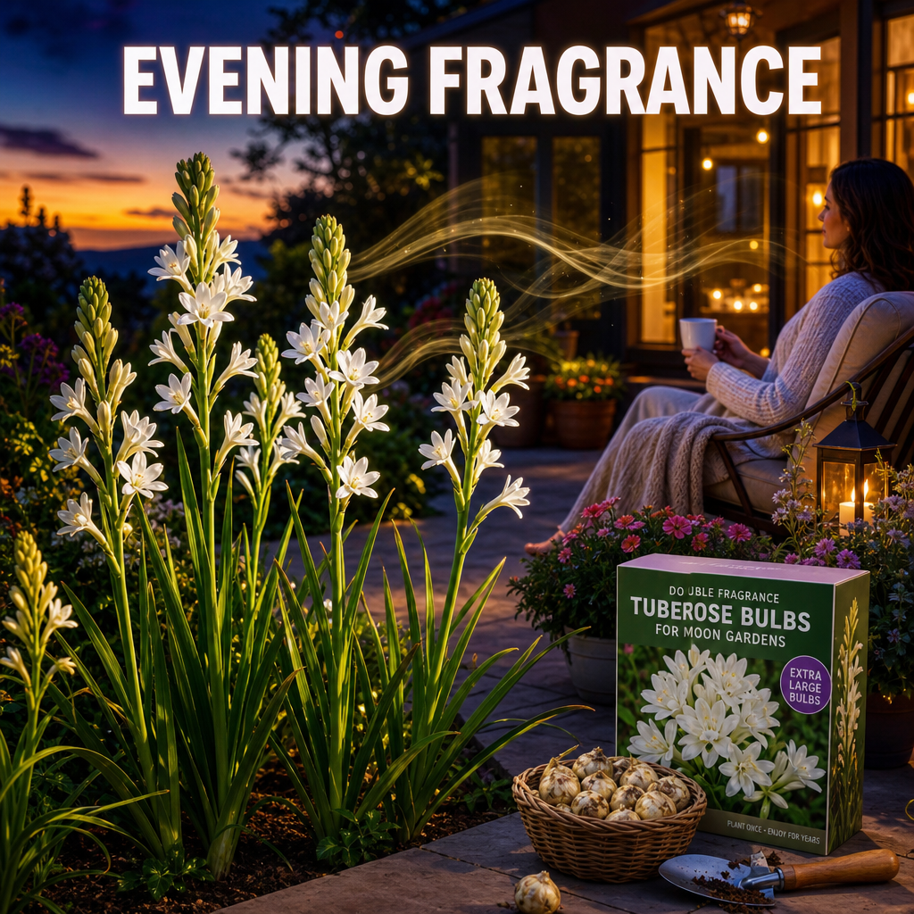 Double Fragrance Tuberose Bulbs for Moon Gardens - Perfume Wave Patio Scene