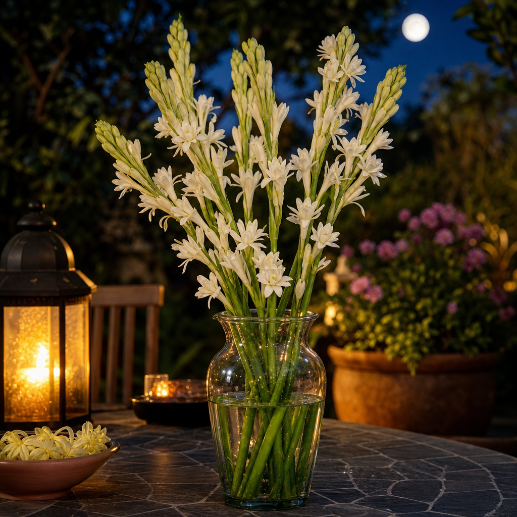 Double Fragrance Tuberose Bulbs for Moon Gardens - White Flower Vase Payoff