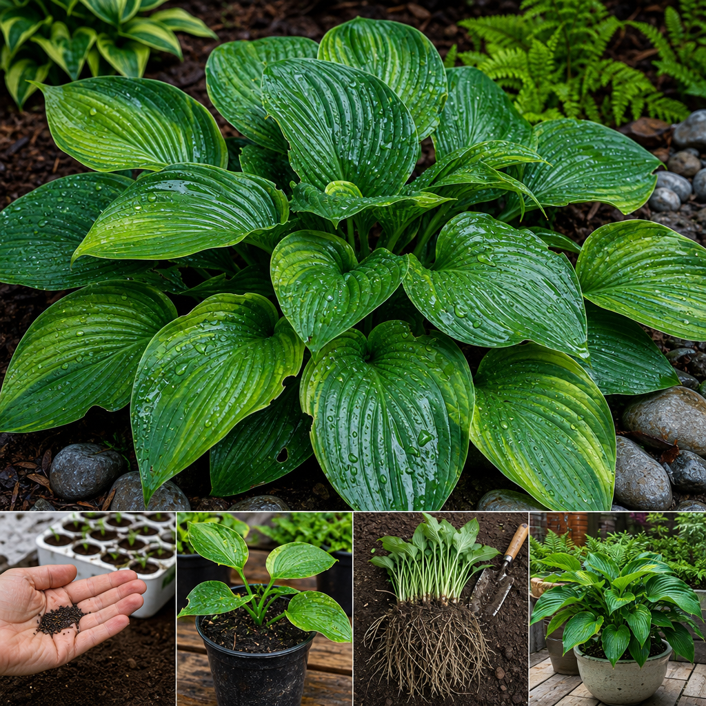 Lush Shade Garden Hosta Seeds - Rainy Leaf Texture Proof