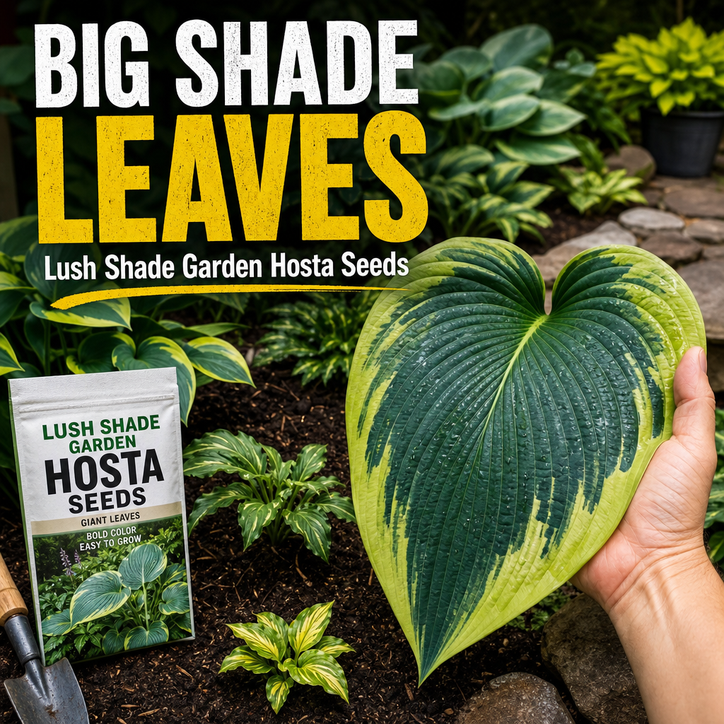 Lush Shade Garden Hosta Seeds - Hosta Leaf Size In Hand