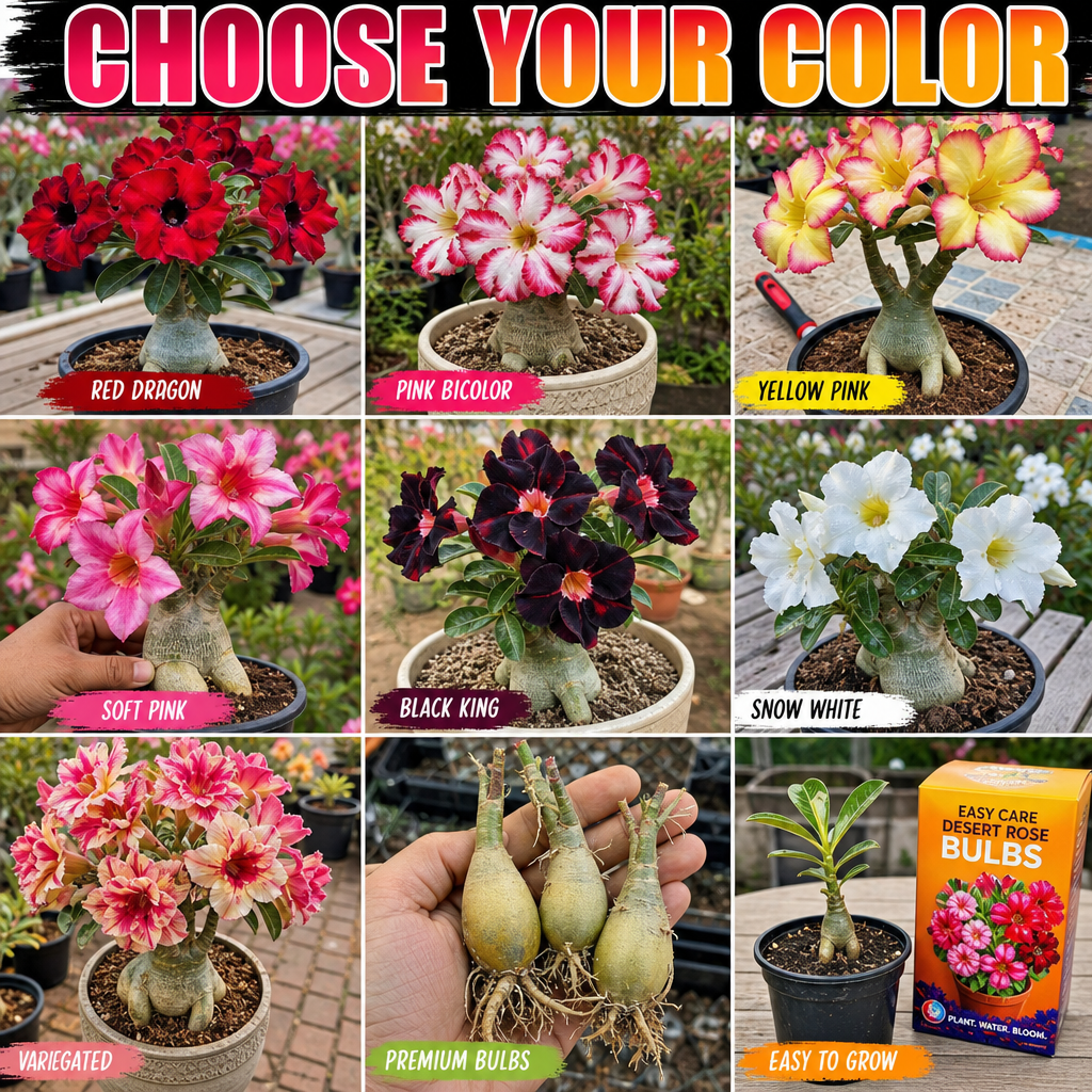 Easy Care Desert Rose Bulbs - Color Variant Explosion Grid