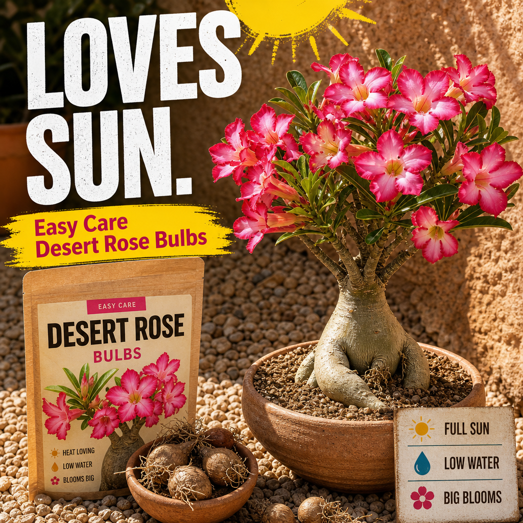 Easy Care Desert Rose Bulbs - Drought Heat Survivor