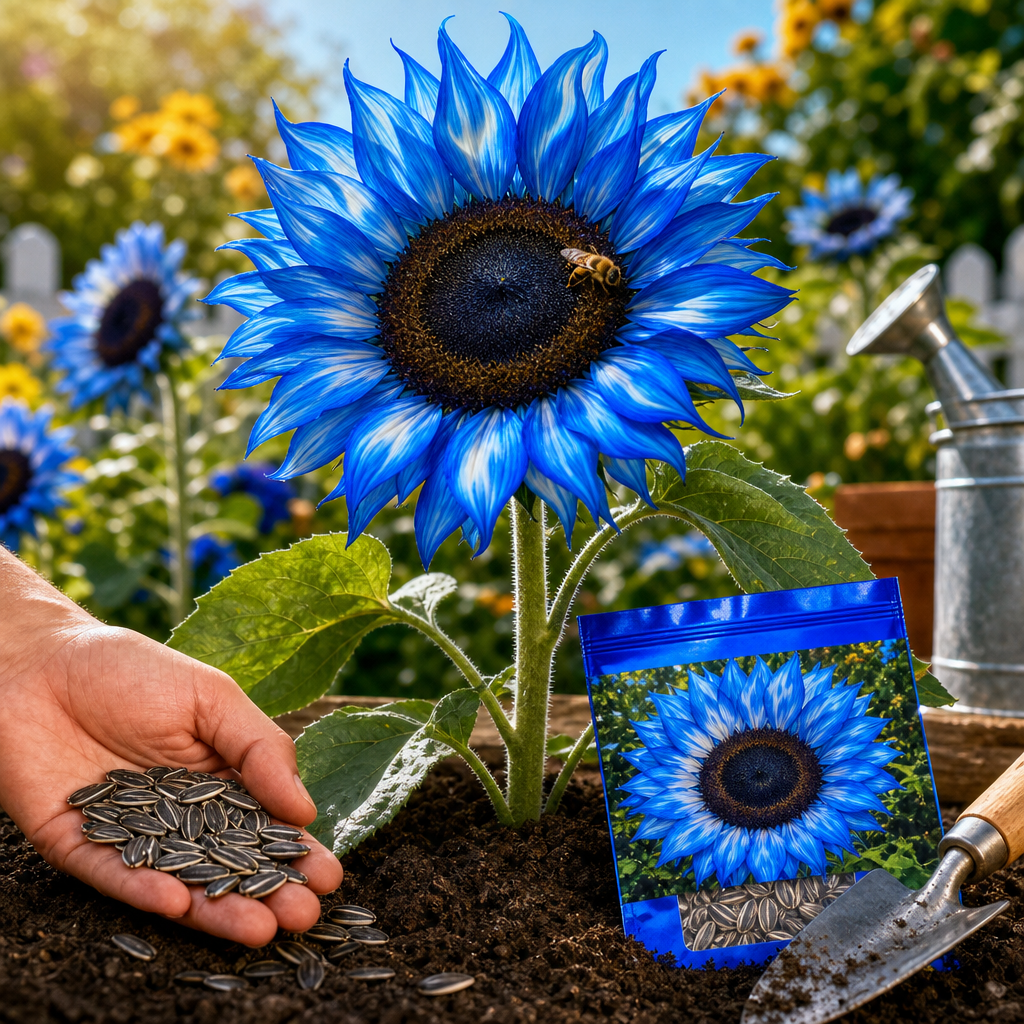 Blue Flame Sunflower Seeds for Statement Gardens - Pollinator Moment