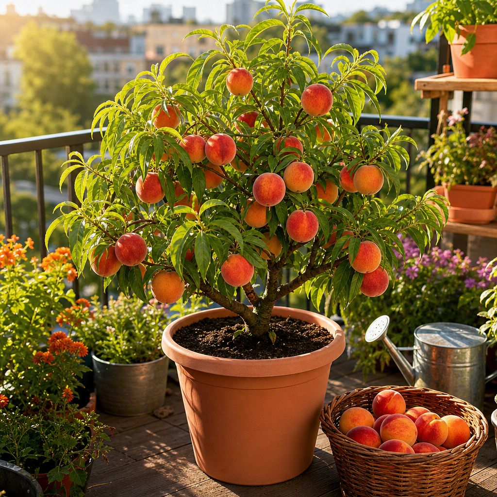 Honey Red Dwarf Peach Tree Seeds - Balcony Fruit Dream