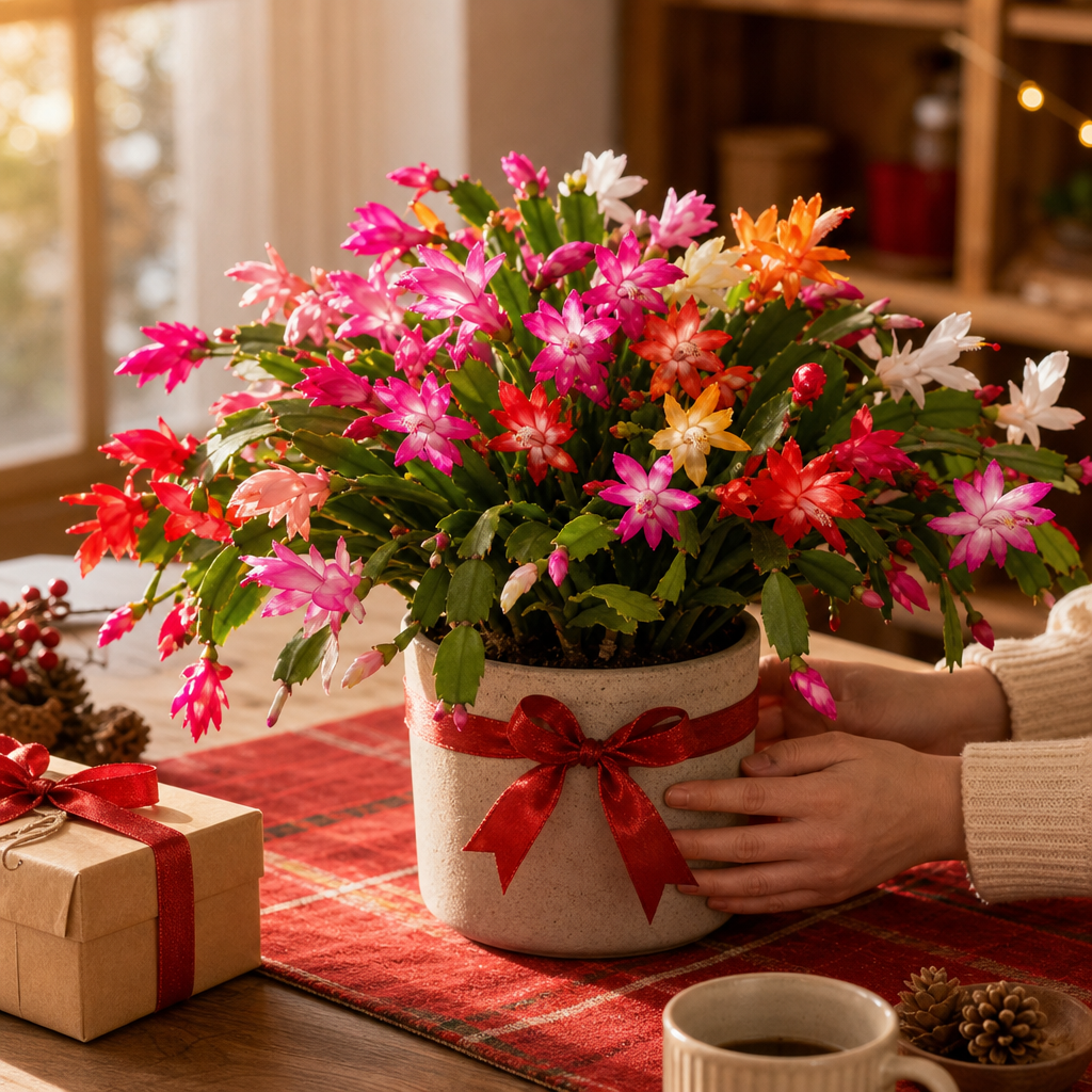 Mixed Color Schlumbergera Seeds for Winter Blooms - Gift Pot Holiday Table