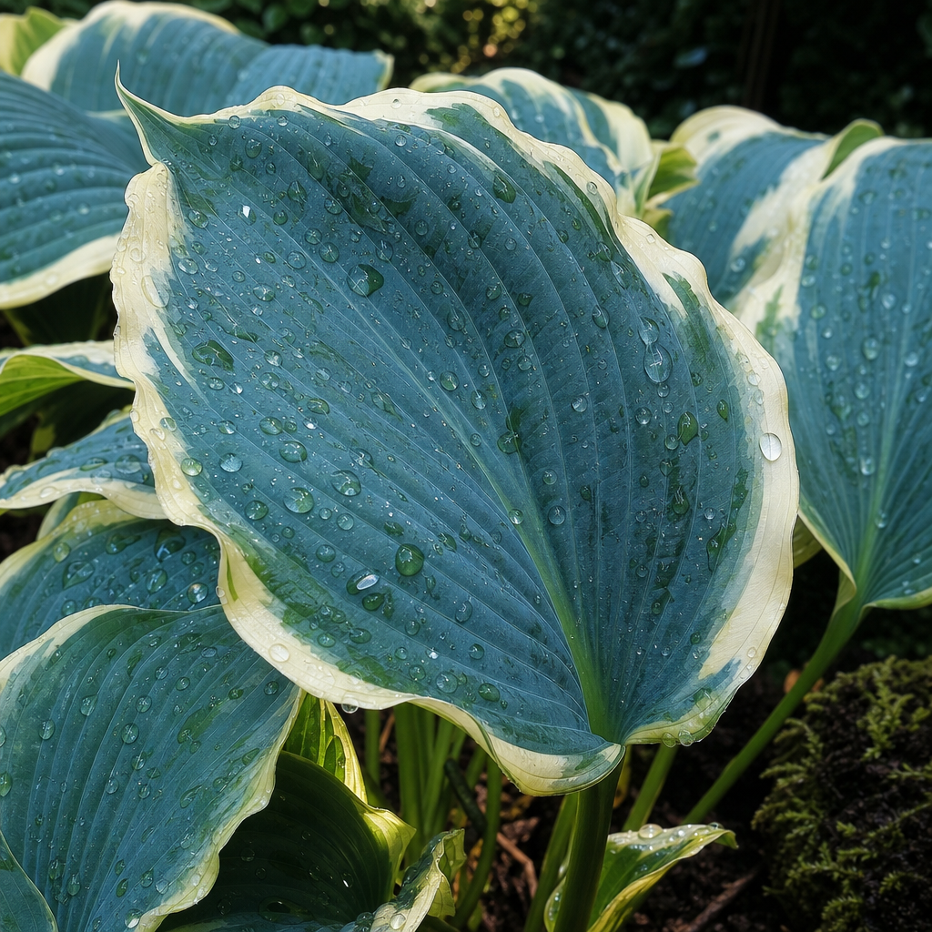 Premium Rare Hosta Seeds for Easy Shade Color - Blue Waxy Leaf Macro