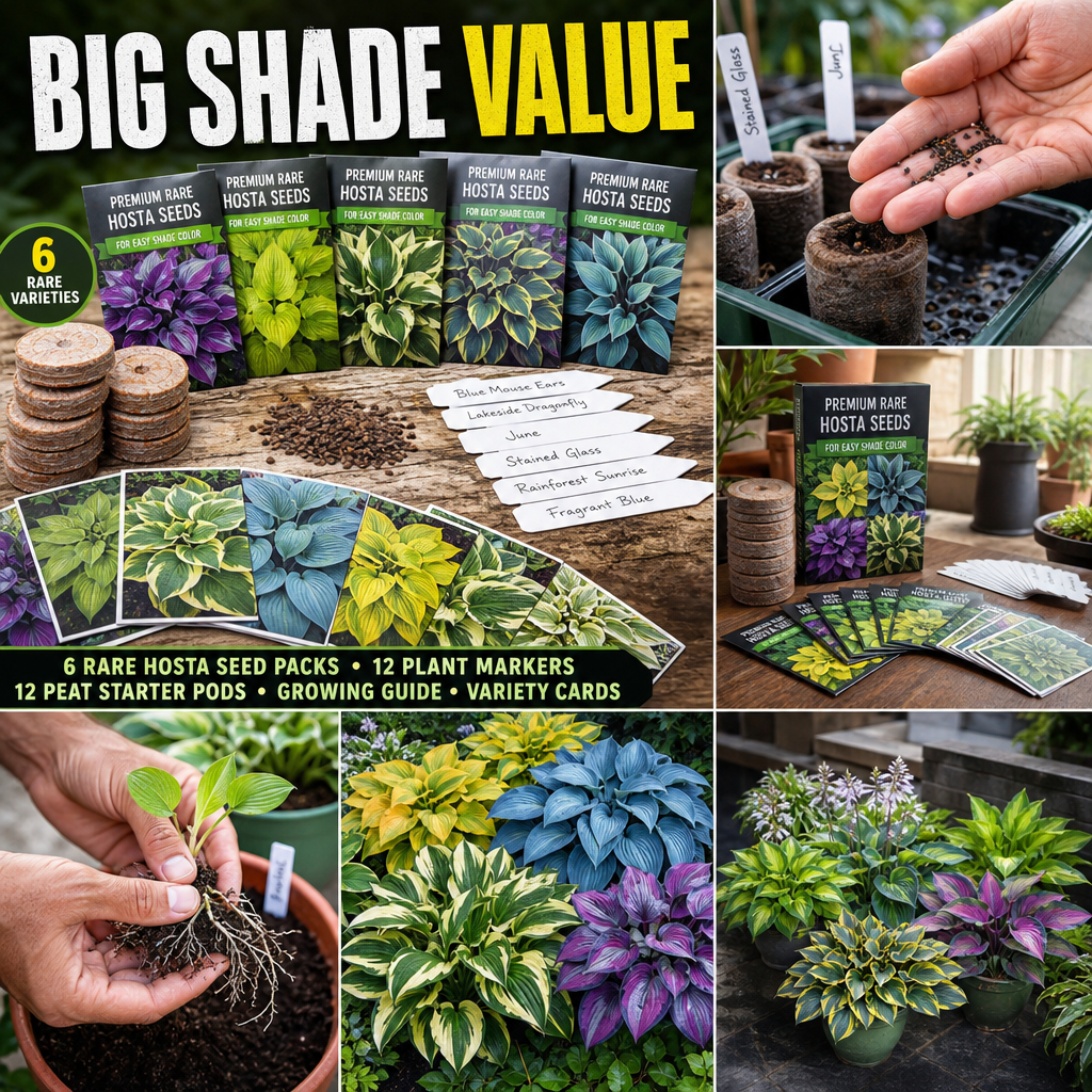 Premium Rare Hosta Seeds for Easy Shade Color - Value Bundle Seed Pack