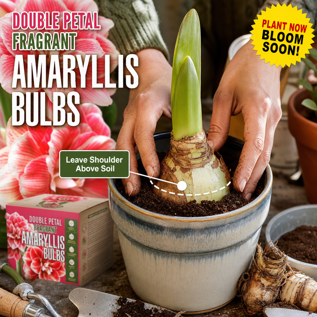 Double Petal Fragrant Amaryllis Bulbs - Bulb Shoulder Planting