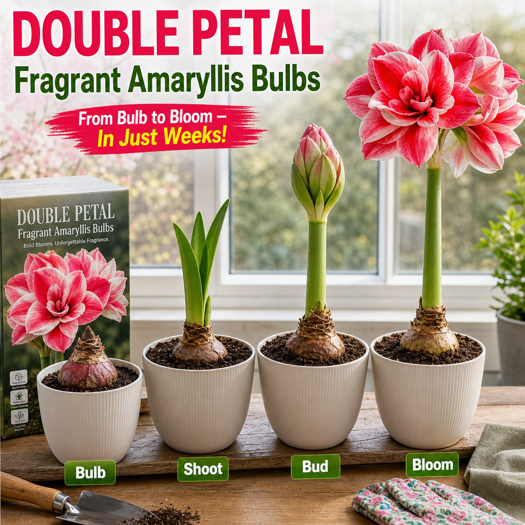 Double Petal Fragrant Amaryllis Bulbs - Four Stage Windowsill
