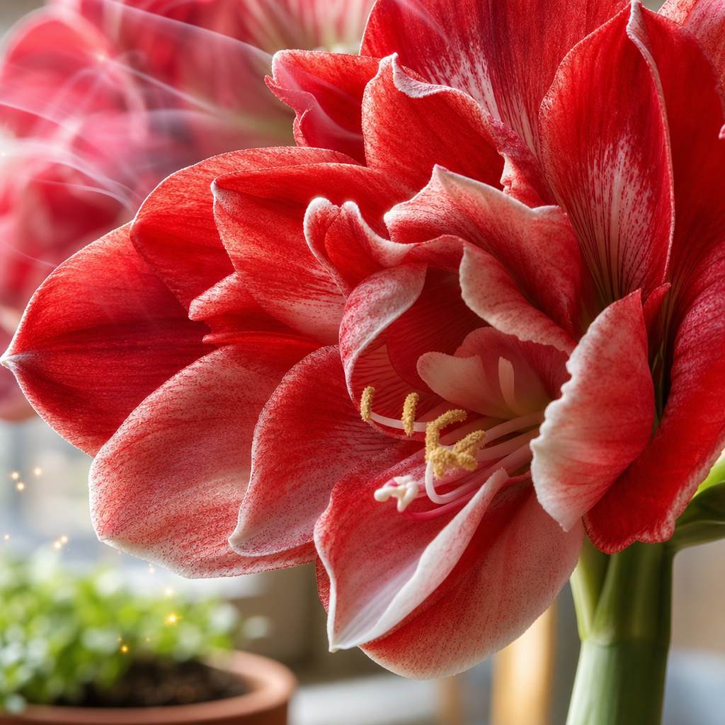 Double Petal Fragrant Amaryllis Bulbs - Petal Macro Perfume Mood