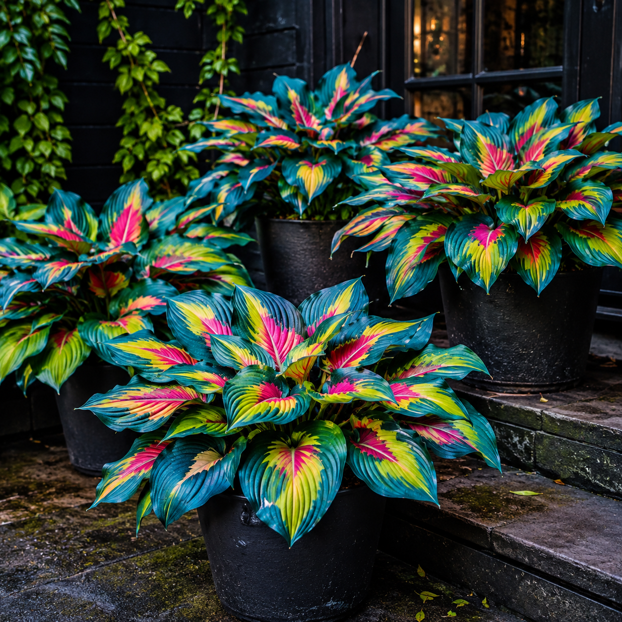 Peacock Flame Hosta Seeds for Bright Foliage - Container Corner Brightener