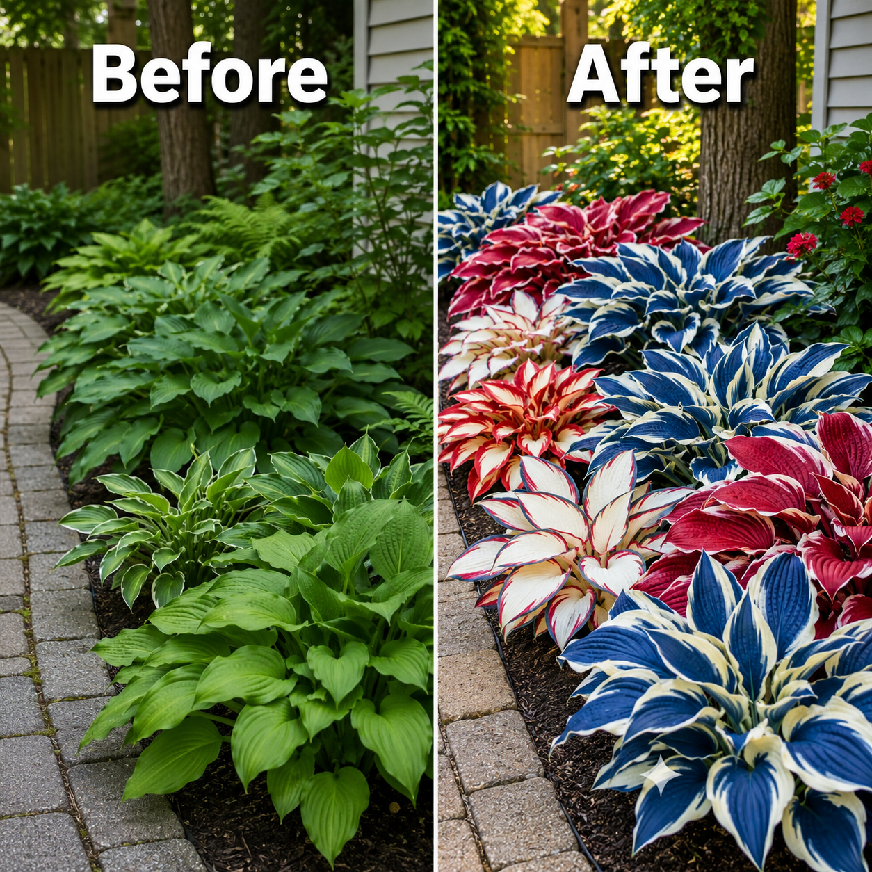 Patriotic Color Hosta Seeds for Shade Gardens garden transformation image