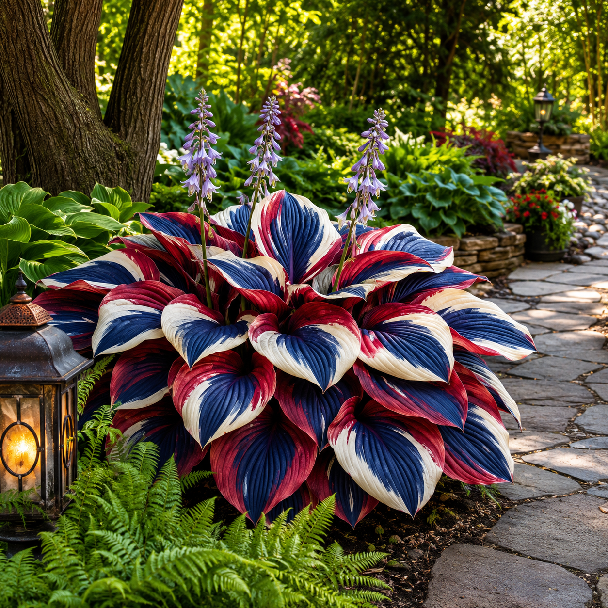 Patriotic Color Hosta Seeds for Shade Gardens starter tray growth image